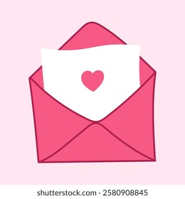 Valentine love letter vector illustration. Vector object design element for Valentine's day.