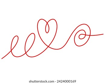 Valentine Love Line Art Illustration