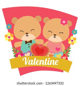 valentine love with panda couple