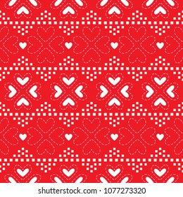 valentine love pattern in red background