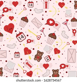 Valentine with love pattern vector for celebrate valentine day