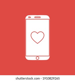 Valentine Love Phone Glyph Icon