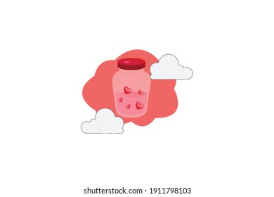 Icono de la nube de la poción de amor de San Valentín