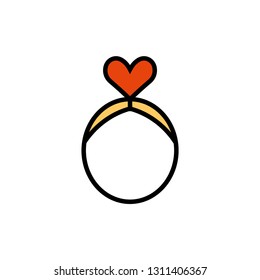 Valentine love ring - vector