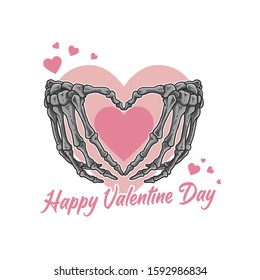 valentine love skeleton hand bone symbol