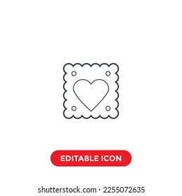 valentine love stamp editable stroke icon, special valentine's icon