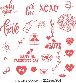 valentine love sticker icons wish