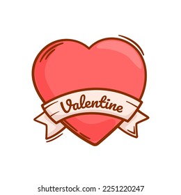 valentine love with text doodle illustration designs