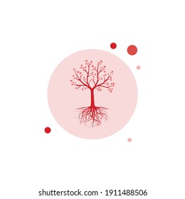 Valentine Love Tree Circle Bubble Symbol