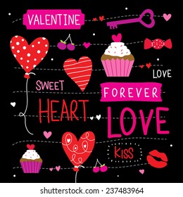 Valentine I Love You Sweetheart Cute Cartoon Vector