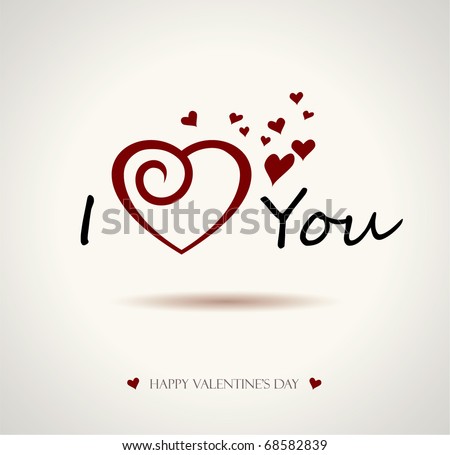 valentine I Love You Vector Lettering stylish text