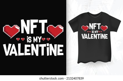 Valentine Lover Bitcoin BTC Crypto Currency T-shirt Design