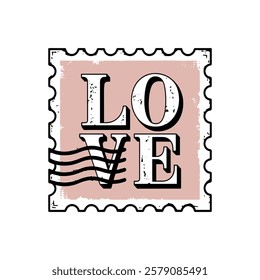 Valentine mail stamp Decorative rubber seal symbol