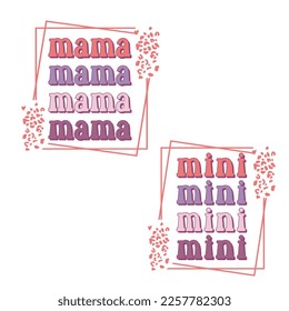 valentine mama mini t shirt design, valentines day