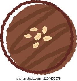 Valentine material. Simple chocolate illustration.