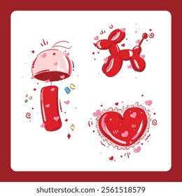 Valentine Materials asset and background illustration vector multi concept art easy to edit 