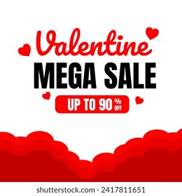 valentine mega sale 90% business poster editierbar in Vektorgrafik EPS10 und druckbar oder digital publizieren