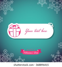 Valentine message with a gift icon