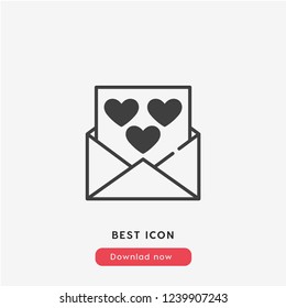 Valentine message icon vector