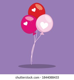 valentine monster balloon design vector illustration