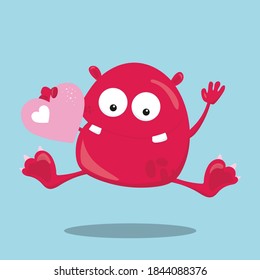 valentine monster design vector illustration