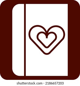 Valentinnotebook, Illustration, Vektorgrafik auf weißem Hintergrund.