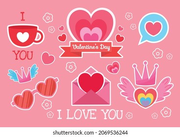 valentine object art design vector