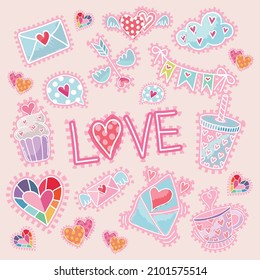 valentine objects cute item vector design