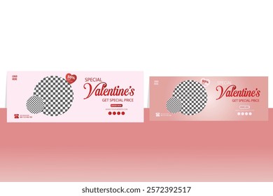 Valentine offer Food Cover Photo Design Template.