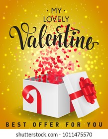 Valentine Offer Lettering with Gift Box