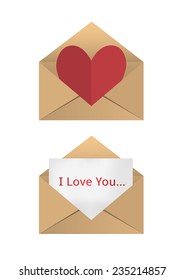  Valentine in the open envelope. Valentine's Day concept.