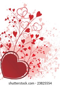valentine ornament with heart-shapes