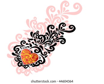 valentine ornament with heart-shapes