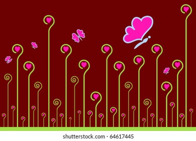 Ornamento de San Valentín. Ilustración del vector