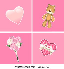 Valentine Ornaments such as bear doll heart shape flower chocolate