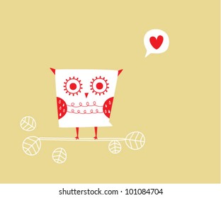 valentine owl card