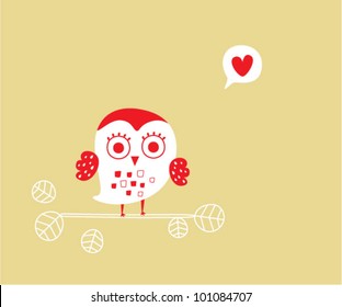 valentine owl card