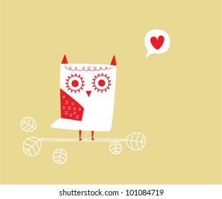 valentine owl card
