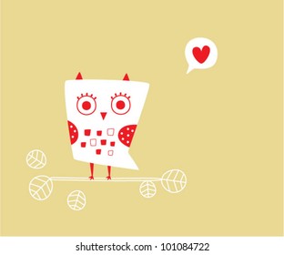 valentine owl card