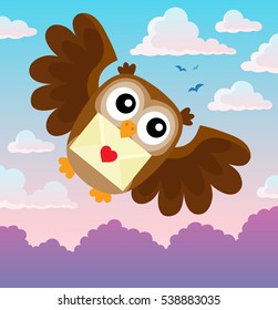 Valentine owl topic image 1 - eps10 vector illustration.