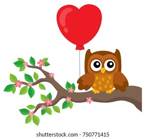 Imagen de tema de búho de San Valentín 5 - ilustración vectorial eps10.