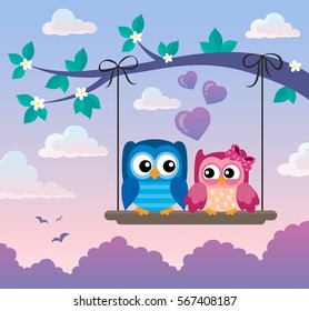Valentine owls theme image 5 - eps10 vector illustration.
