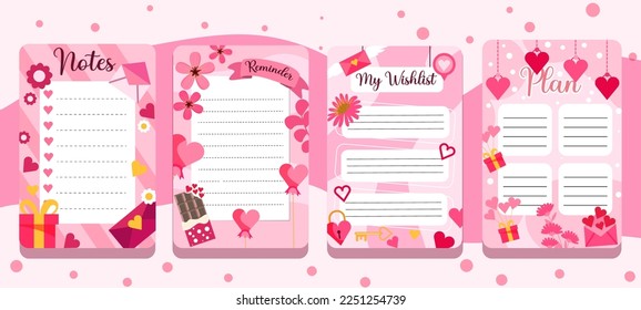 Valentine Page Journal Templates Design  