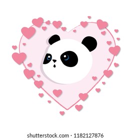valentine panda with love