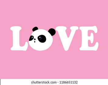 valentine panda with love