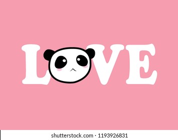 valentine panda with love