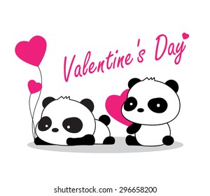 valentine panda with love