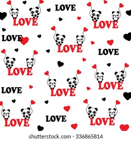 valentine panda with love