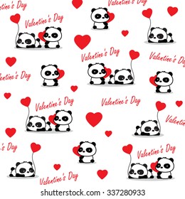 valentine panda with love