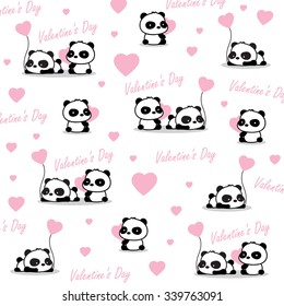 valentine panda with love